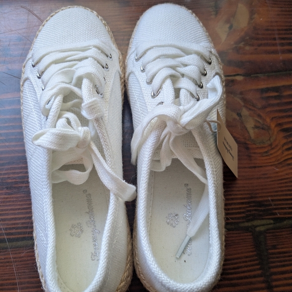 Tommy Bahama White Canvas Espadrille Sneakers